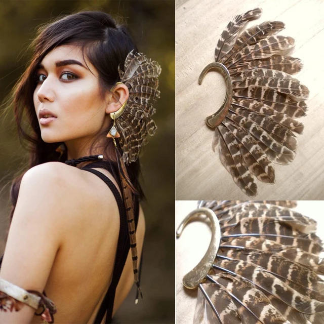 Africa Wholesale or Retail New Unique 1Pc(Left)Unisex Big Feather Ear