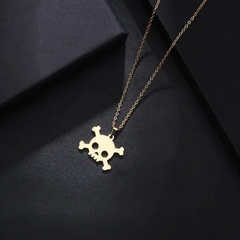 

DOTIFI Stainless Steel Necklace For Women Man Lover's Skull Gold And Silver Color Pendant Necklace Engagement Jewelry