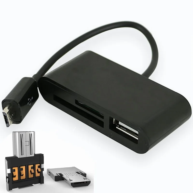 

3 in 1 MicroUSB OTG Host SD CardReader for Samsung Galaxy S4 S2 S3 S6 S7 edge Plus Note 2 5 4 Tablet Phone Accessories