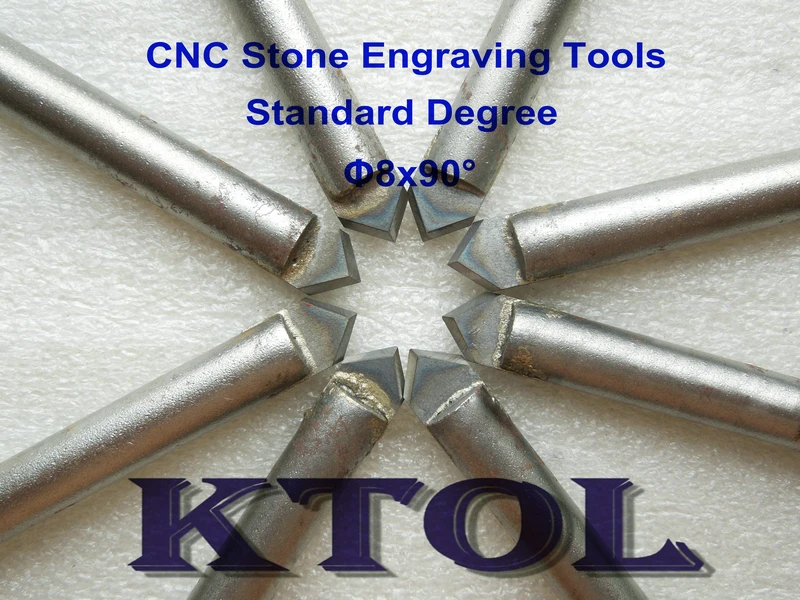10pcs//lot V CNC Bits 120 Standard Angle 8mm Shank Stone//Granite//Marble