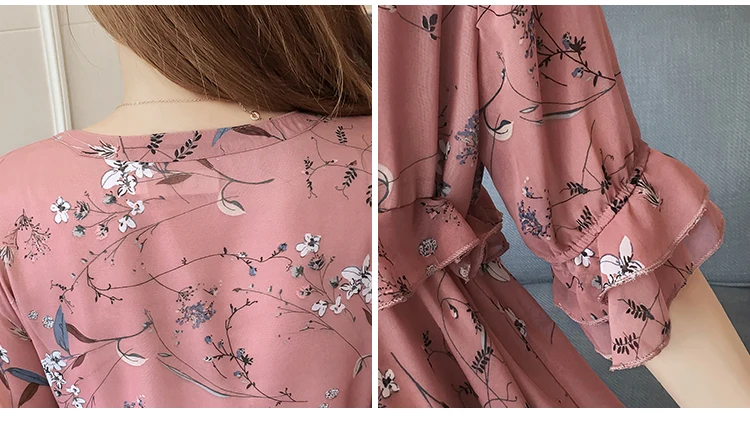 Платье для беременных Лето Беременность Костюмы v-образным вырезом шифон материнства печати плиссированные платья для беременных Для женщин платьев для беременных наряды