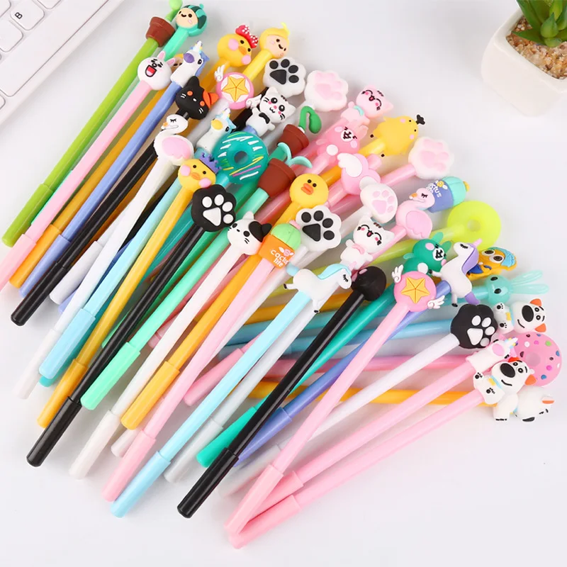 

36PCS/SET Lovely Cartoon Write Tool Neutral Pen Office Stationery Student Pen Stiff-haired Writing Gel Ink Pen Cute
