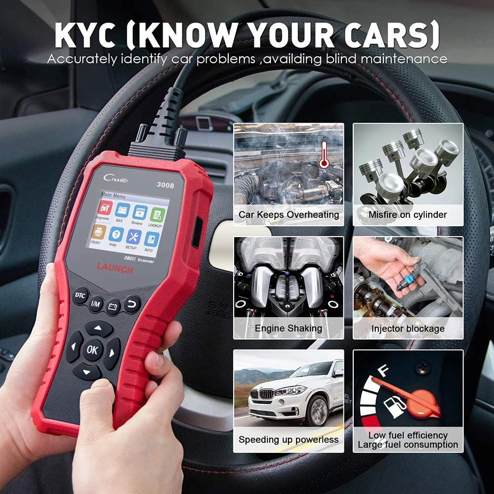 Считыватель кодов obd2 LAUNCH X431 CR3008 диагностический сканер с поддержкой полной