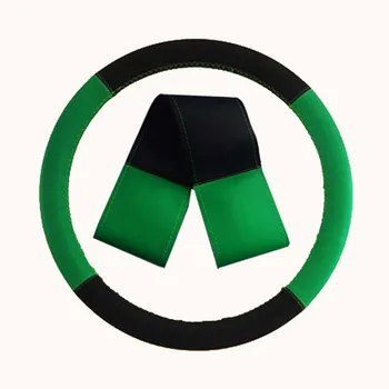 

Top Layer Leather Car Styling Steering Wheel Cover Racing Steering-wheel Car-covers 38CM pink green beige wine red orange gray