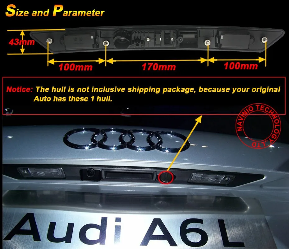 Для Audi A6L A8L A4 A8 Q7 автомобиль обратно Парковка заднего вида Камера багажника ручкой NTSC Водонепроницаемый безопасности для gps