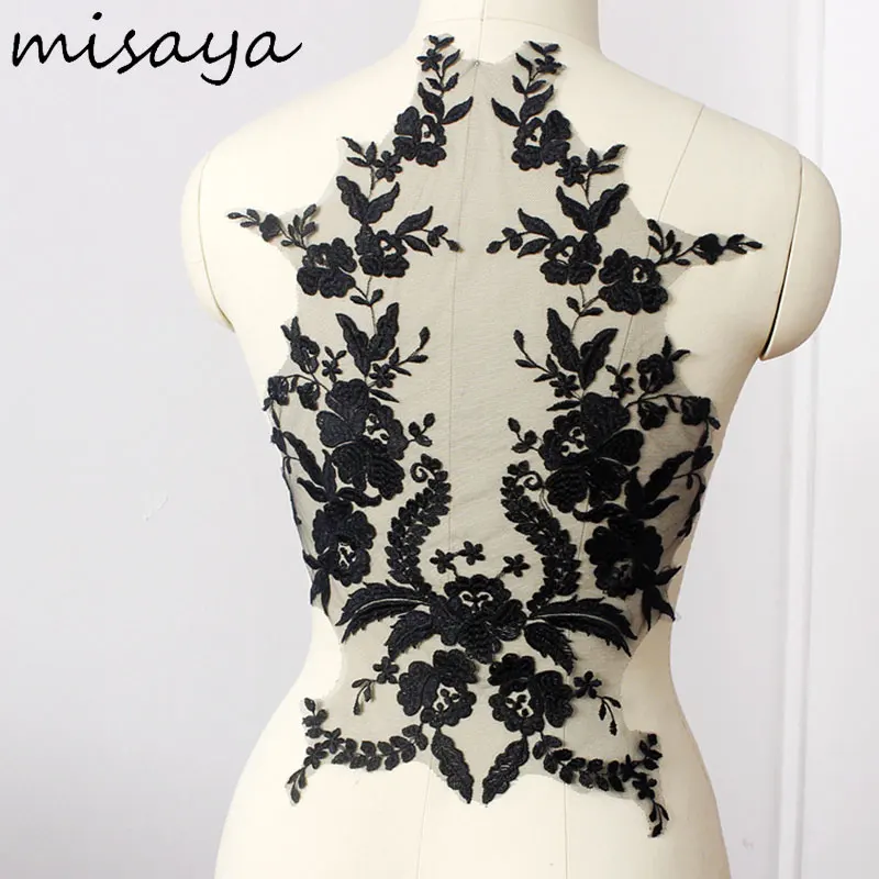 Кружевная ткань Misaya 1 шт. черная белая хлопковая вышитая аппликация сделай сам