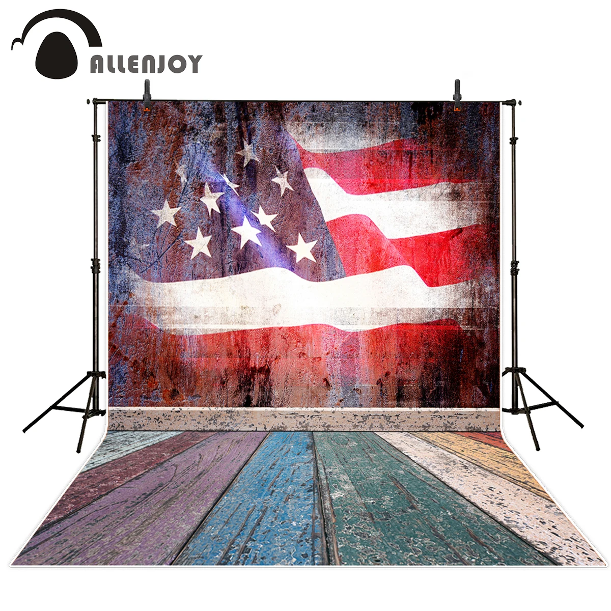 

Allenjoy photography background Wall Old United States Stars and Stripes Wood board independence Day new arrivals customize