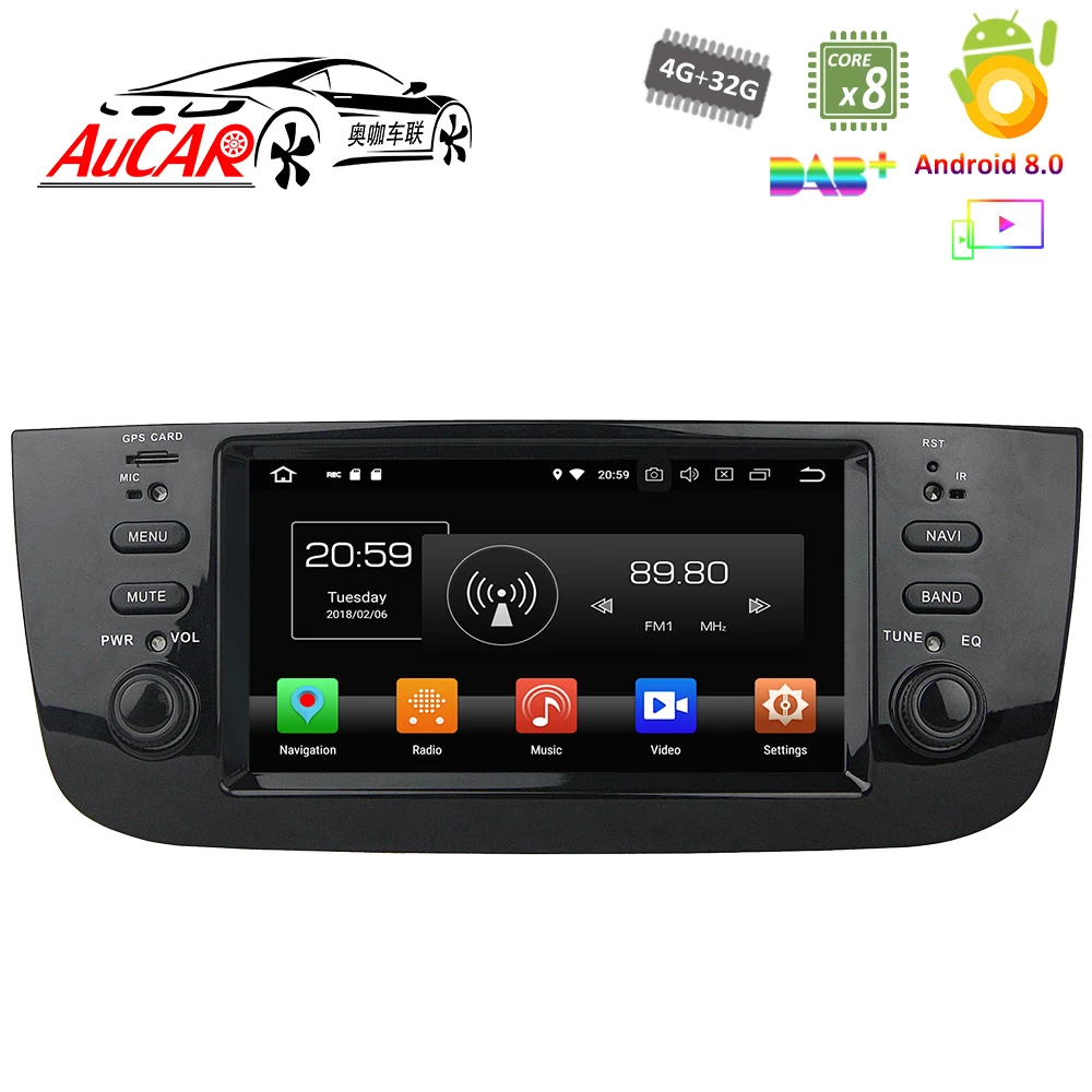 

Android 8.0 Car DVD Player for Fiat Linea 2014-2015 Car GPS Multimedia System HD Bluetooth Radio WIFI FM AM RDS 4G AUX 1 Din