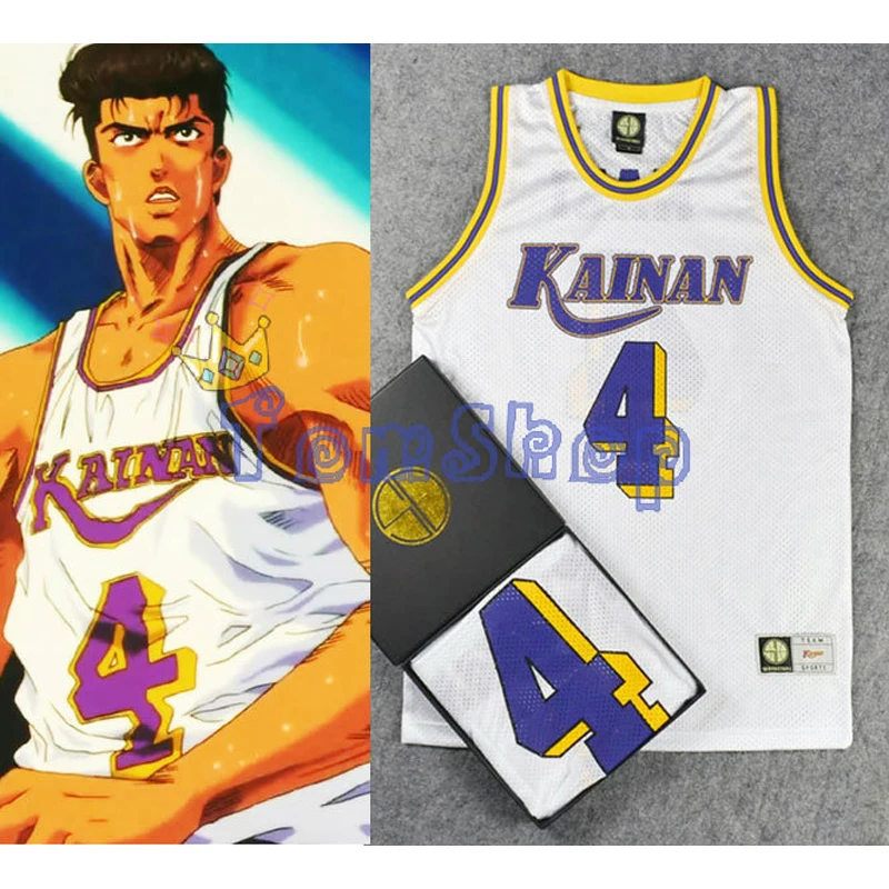 

SLAM DUNK Kainan School Captain No. 4 SHINICHI MAKI Cosplay Basketball Jersey Tops Shirts Sportswear Team Uniform Free Shipping