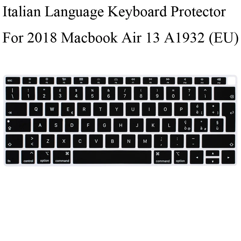 Итальянская клавиатура протектор для 2018 Новый Macbook Air 13 A1932 ЕС раскладка
