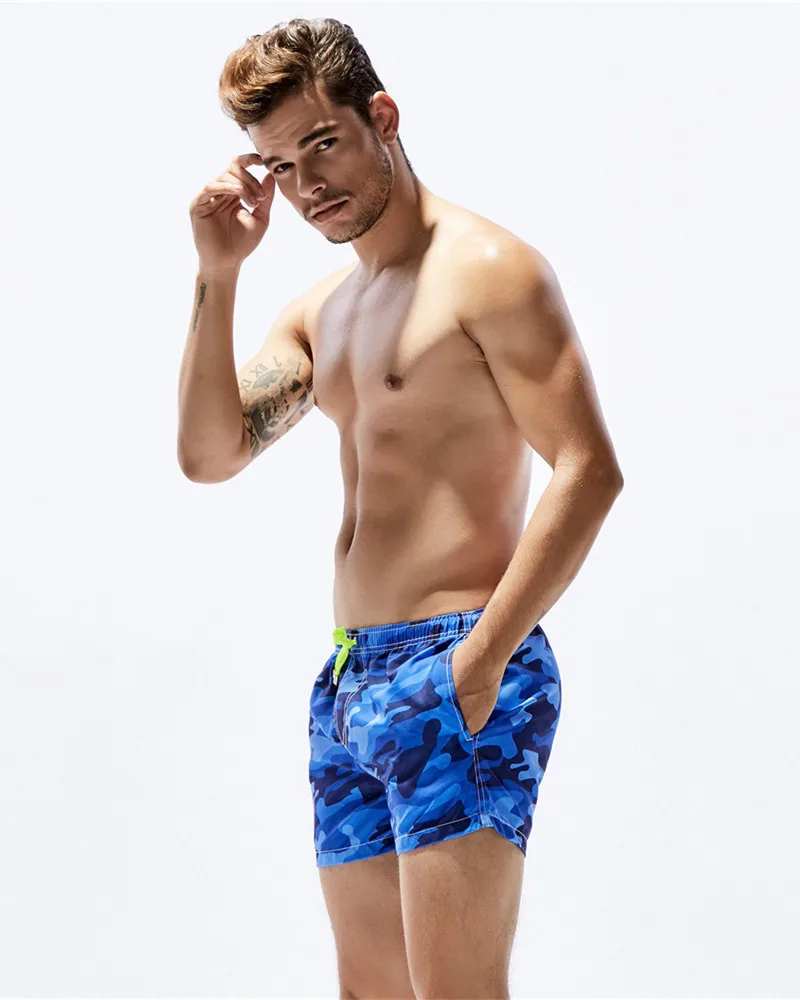 SEOBEAN мужские обшитые мужские шорты камуфляжные пляжные шорты мужские летние пляжные быстросохнущие пляжные шорты-бермуды с карманами
