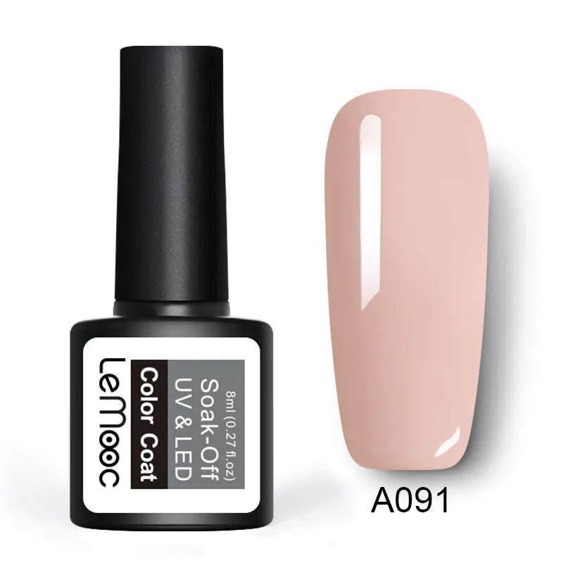 LEMOOC, 8 мл, розовая серия, Гель-лак для ногтей, 50 чистых цветов, замачиваемый УФ-Гель-лак, лак для ногтей, гель для маникюра - Цвет: A091