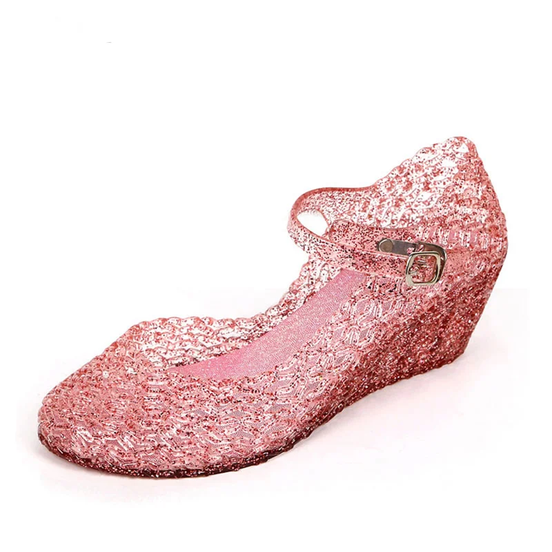 

Women Wedge Jelly Shoes Summer Sandals 2019 New Ladies Buckle Strap Hollow Out High Heels Female Fashion Soft Summer Shoes