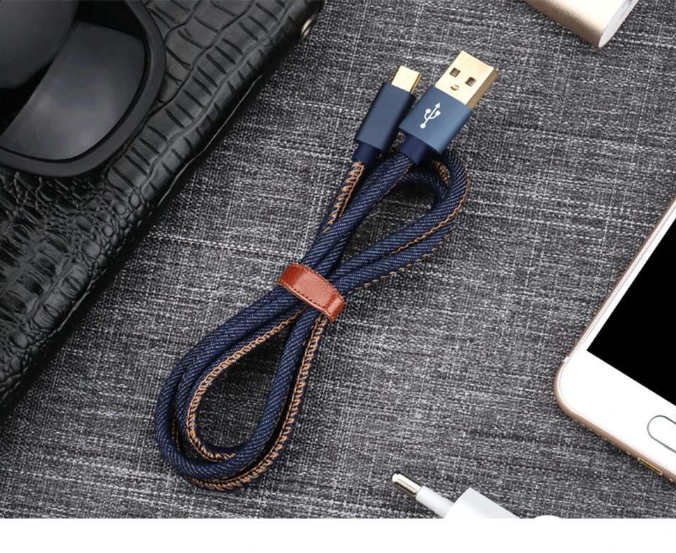 Cowboy Braided Gold-plated Plug Fast Charge Data Cable Micro USB Type C Cables For Samsung Sony Xiaomi Huawei usb Charger (8)