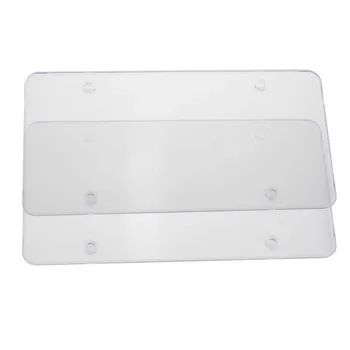 

2Pcs License Plate Tag Frame Covers Bubble Shields Protector for Car Truck (Clear)