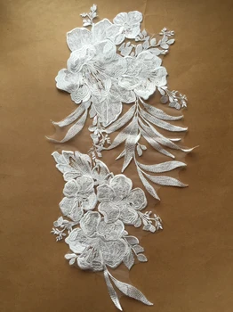 

6pcs Embroidery 3D Flowers Lace Applique Sew On Large Floral Embroidery Patch Costume For Wedding/Evening Dress Accessories