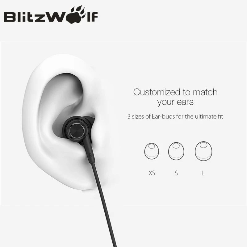 BlitzWolf BW ES1 3 5 мм наушники вкладыши с шумоподавлением стерео графеновые микрофоном