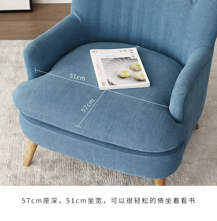 Луи Мода гостиная стул один диван маленькая мебель для квартиры современный простой стиль Досуг Ткань Искусство Синий