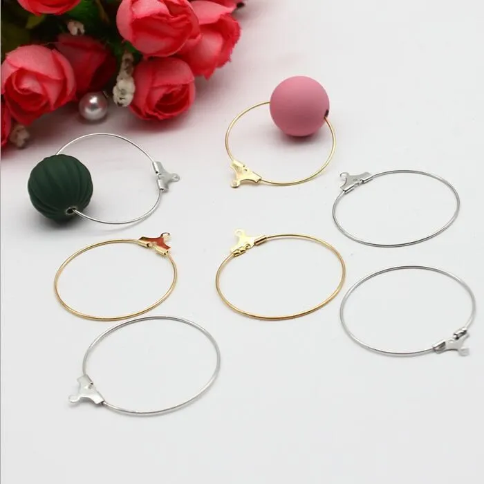 29x25mm Fashion 30 Silver Plated Wine Glass Charm Rings Earring Hoops DIY Gift