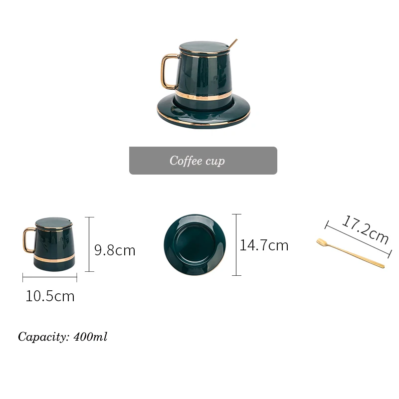 EECAMAIL Coffee Cup One Person Food Creative Gold Afternoon Tea European Luxury Coffee Cup Set Breakfast Plate Set - Цвет: coffee cup