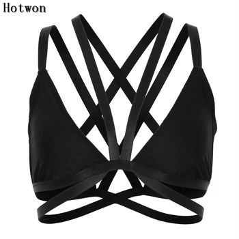 

Fashion 2017 Women Sexy Bralet Strappy Bra Black Backless Short Tanks Crop Tops Beach Bandage