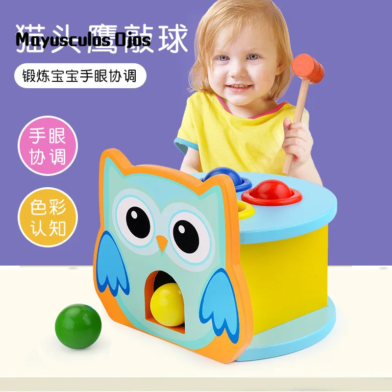 

1PC Wooden Beater Children's Teaching Aids Baby Early Education Boy Knocking Table Children's Educational Toys 1-3 Years Old