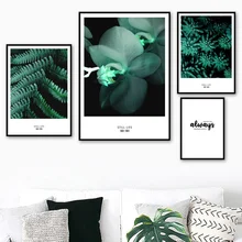 Fresh Butterfly Orchid Fern Leaves Wall Art Canvas Painting Nordic Posters And Prints Wall Pictures For Living Room Home Decor fern fanny fresh leaves