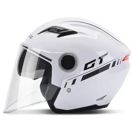 Andes мотоциклетный шлем унисекс скутер шлем защита от ветра, УФ излучения флип 2 козырька мотокросса шлем Casco Moto для лета - Цвет: White 1