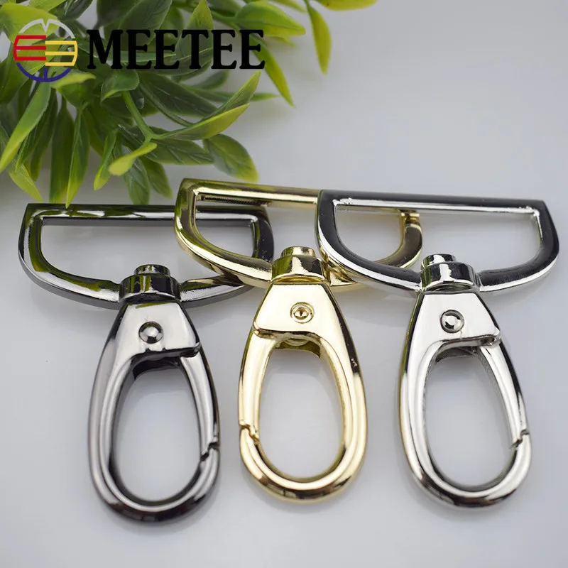 Meetee 4pcs 38mm Bag Metal Hang Buckles Strap Lobster Clasp Collar Snap Hook DIY KeyChain Hardware Crafts Accessories F2-11 | Дом и сад