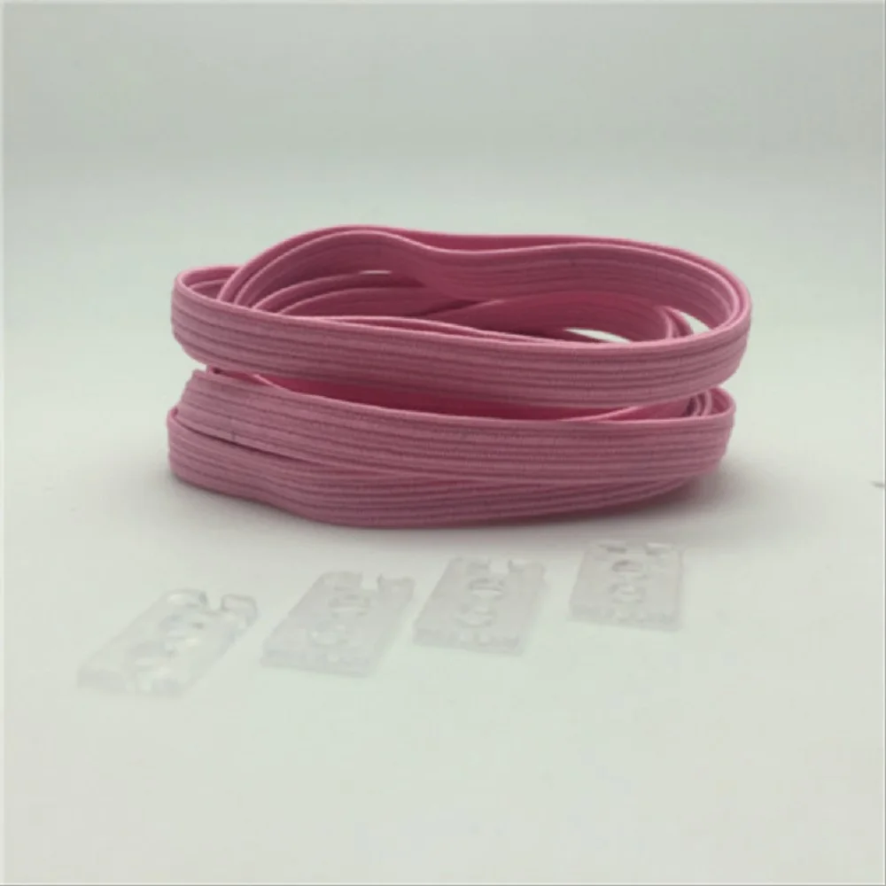 1 пара, растягивающиеся кроссовки со шнурками на 100 см без завязок, эластичные резиновые шнурки для детей, безопасные эластичные шнурки - Цвет: pink