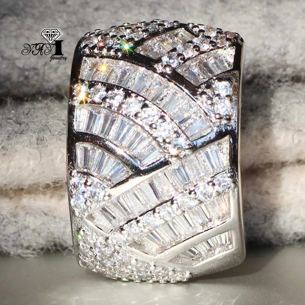 Ювелирные изделия yayi Мода Принцесса огранка 8,9 карат белый циркон серебряный цвет Длинные серьги Свадебные вечерние серьги с кисточками подарки