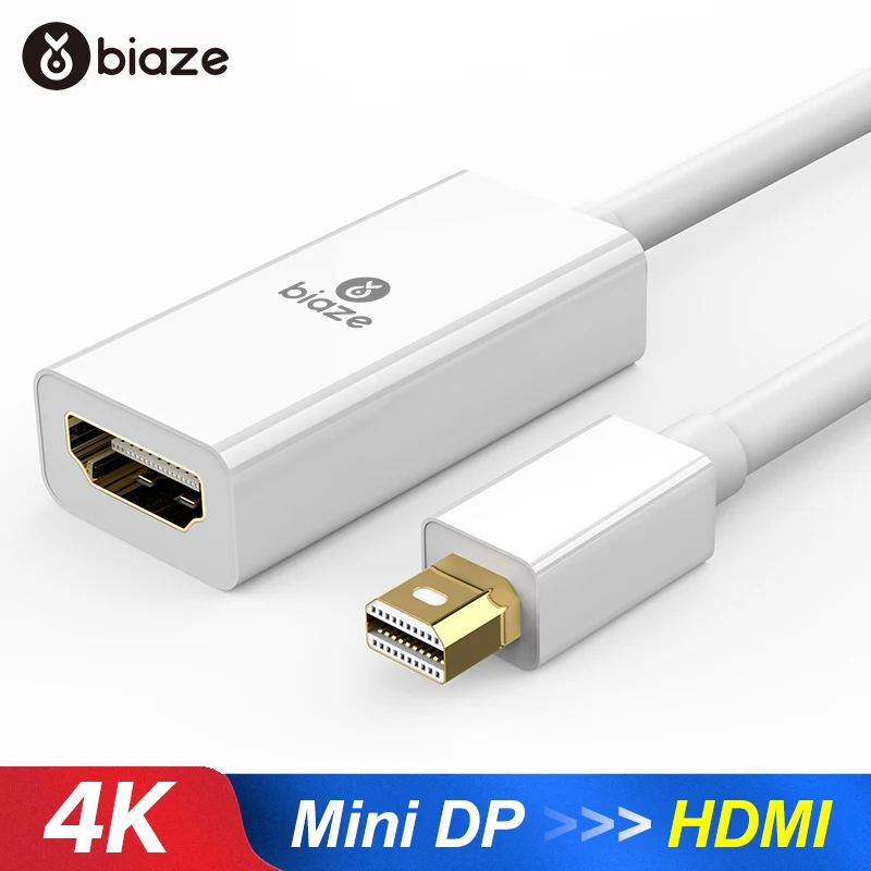 Biaze Mini DisplayPort к HDMI адаптер dp-кабель мини Thunderbolt 2 HDMI конвертер для MacBook Air 13 Surface Pro 4 Thunderbolt