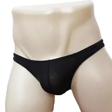 Сексуальная шелковистая прозрачная непрозрачная Мужская низкая посадка Бикини стринги Нижнее белье Белье для него Сисси гей-Фетиш наряд