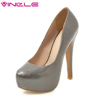 

VINLLE 2020 Spring Women Shoes Super Thin High Heel Slip On Platform Pointed Toe White Ladies Wedding Pumps Size 34-43