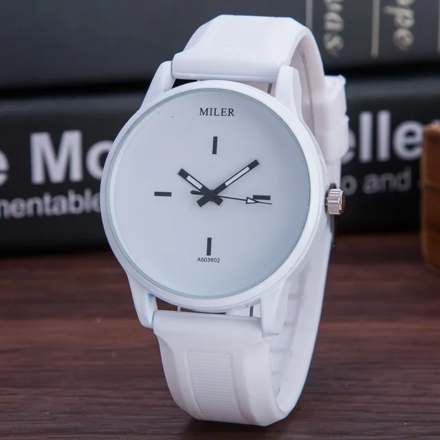 MINHIN Black/White Silicone Quartz Watches Student High Quality Strap Watches Je MINHIN Black/White Silicone Quartz Watches Student High Quality Strap Watches Je