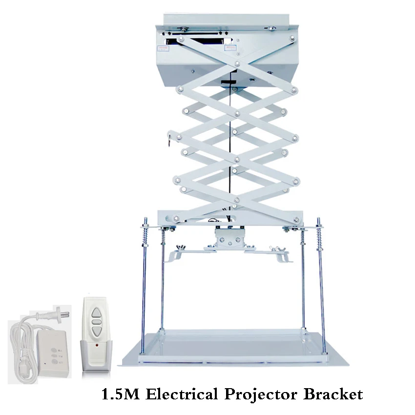

1set 1.5meter motorized electric lift scissors ceiling projector mount bracket elevator projector remote control