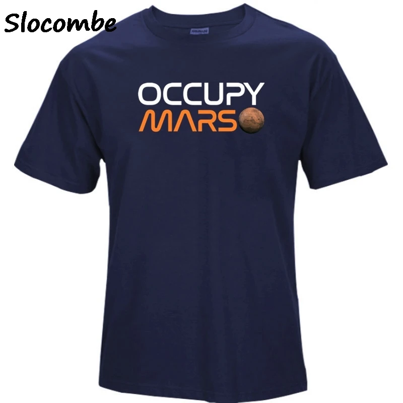 2017 Summer Fashion Occupy Mars Space Planet Design Hot Sale T Shirt Hipster Tops Customize Printed Short Sleeve t-shirt | Мужская