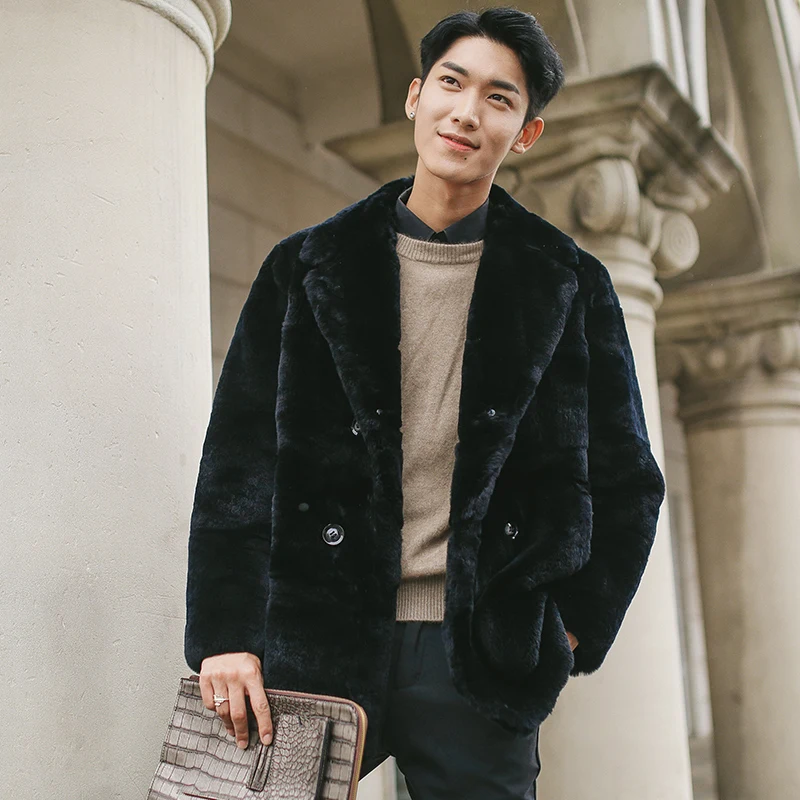 Cuir 2018 Chaude Hommes Fourrure Veste Raton Mode Amovible Véritable Rex Plein Naturel Pour Topfur Laveur En Lapin Pelt De deBxorWC