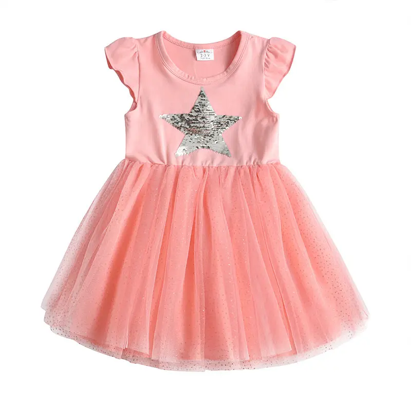 DXTON платье принцессы для девочек; летние детские платья; пляжные вечерние платья; Vestidos; Сетчатое платье-пачка с героями мультфильмов; хлопковая одежда для маленьких девочек; От 3 до 8 лет