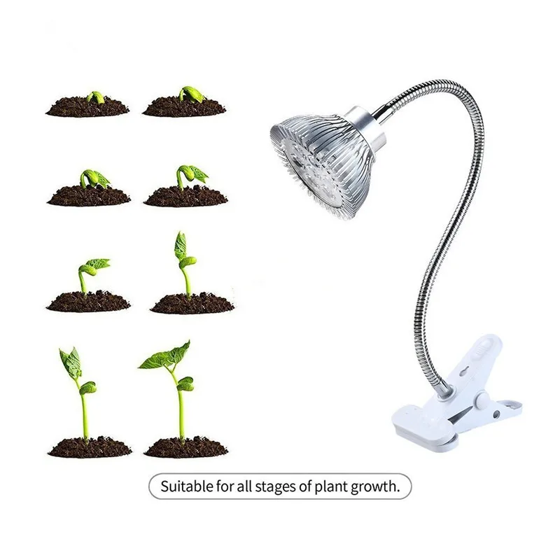 

21W Clip Hydroponic Plant Growing Lights with Power Switch Flexible Tube LED Grow Light Bulb for Garden Greenhouse