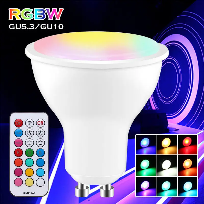 GU10 светодиодная rgb-лампа лампы 3 W 16 Цвета Сменные GU5.3 светодиодный свет RGBW RGBWW 85-265 V волшебный праздник освещения + ИК-пульт высокая яркость