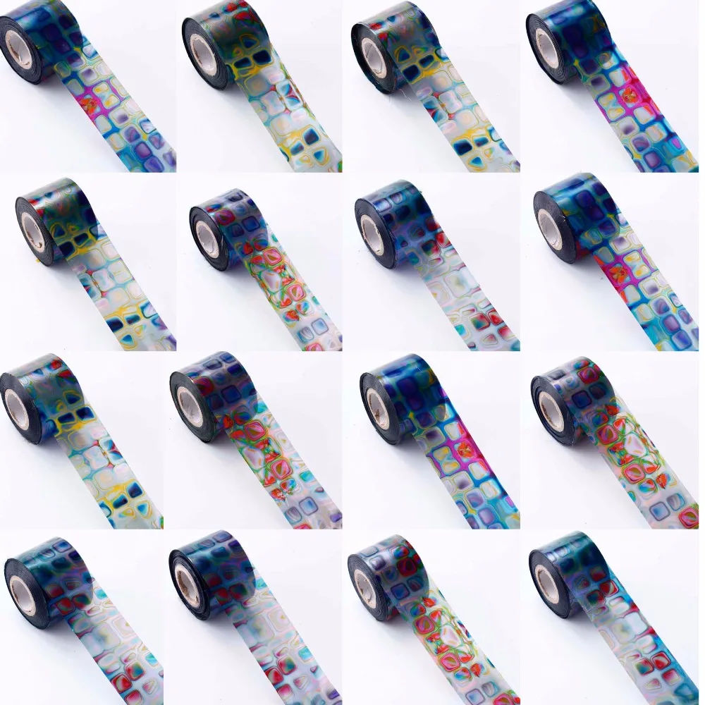 

16 pcs/set Water Transfer Nails Sticker Colorful Oil Painting Fashion Design Nails Foil Sticker Decor Decals