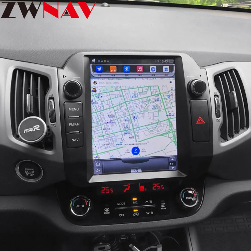 Cheap Android 7.1 Tesla Screen 10.4" Car Stereo For Kia Sportage R 2010 - 2015 Auto Radio GPS Navigation Video Multimedia Headunit 4