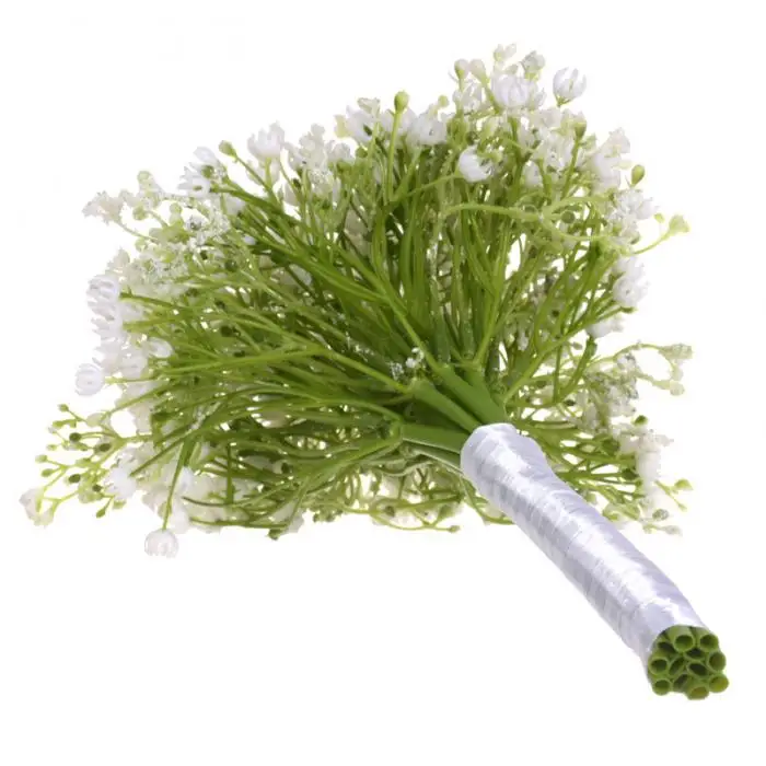 Искусственный пластик Gypsophila свадебный ручной Букет с лентой для украшения свадьбы LE66