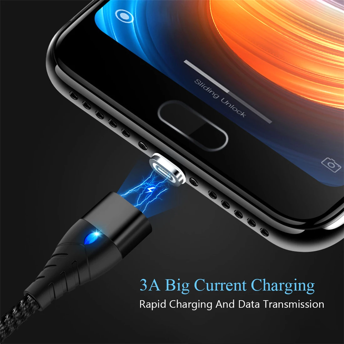 Магнитный кабель Micro usb type C для iPhone Lighting Cable 1 M 3A провод для быстрого заряда type-C Usb магнитное зарядное устройство кабели для мобильных телефонов