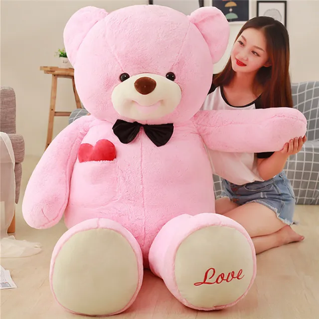 Fancytrader Giant Give You My Heart Teddy Bear Plush Toys Big Stuffed Soft Animals Bears Pillow Doll I Love You Gift for Girls