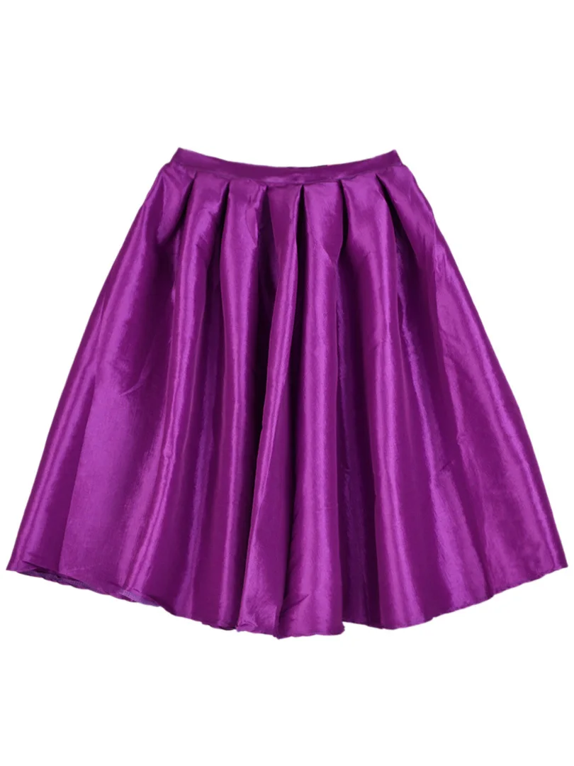 Persun Purple Pleated Skater Skirt CKXR0118 Free Shipping-in Skirts ...