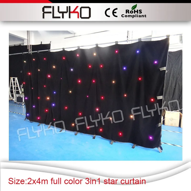 

2x4m led full color 3in1 star curtain backdrop with SD controller