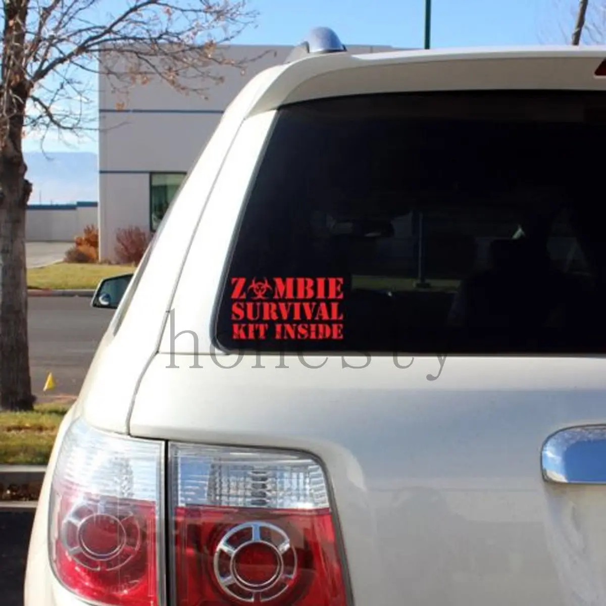 bloody zombie survival kit inside print pattern car window winscreen wall bumper decal vinyl sticker halloween decoration gift