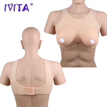 

IVITA Fashion Realistic Fake Boobs Artificial Silicone Breast Forms 5 Cups Boobs for Crossdresser Transgender Drag-Queen Shemale